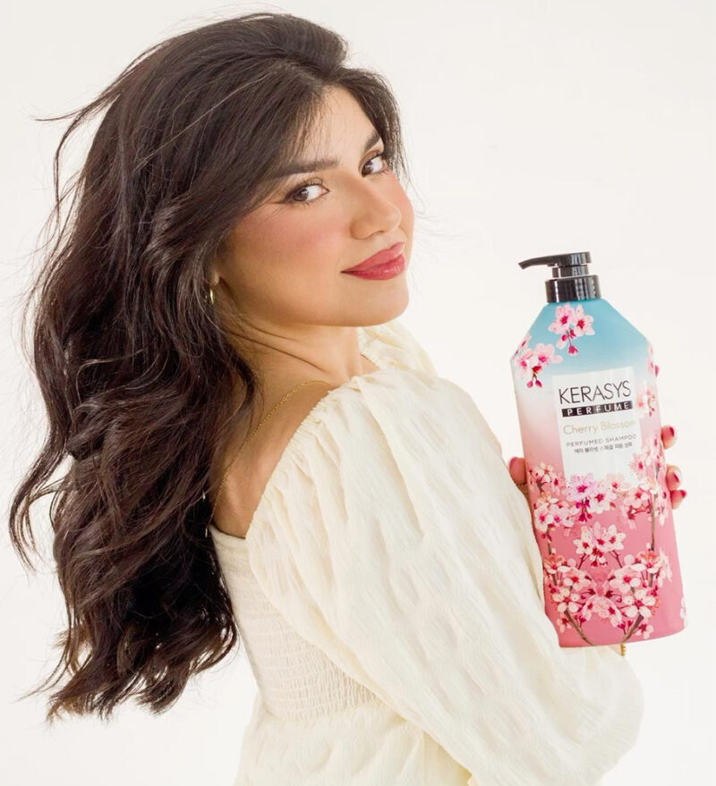 Shampoo perfume Kerasys Cherry Blossom - 1 Litro con Aceite de Argán y Flor de Cerezo - Imagen 2